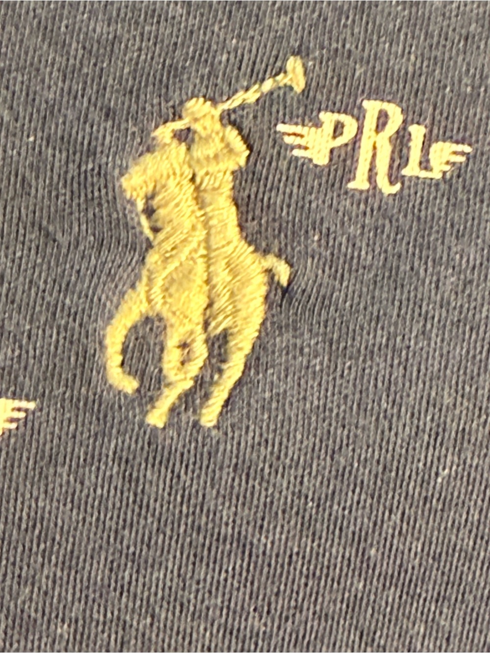 Ralph Lauren Double RL Navy Polo with Cream Motif - Picture 4 of 10